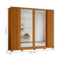 Roupeiro Flex E Espelho Ripado Atalaia Cinamomo Off White - 2