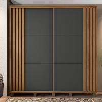 Roupeiro 2 Portas Ancona Cinamomo Grafite - 5