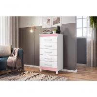 Cômoda Milady Branco Flex Rosa Titanium Azul 5 Gavetas - 10