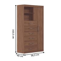 Cômoda Multiuso 6 Gavetas 1 Porta Suzhou Jatobá - 2