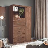 Cômoda Multiuso 6 Gavetas 1 Porta Suzhou Jatobá - 4