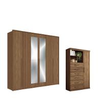 Kit Roupeiro 6 Portas Espelho E Cômoda Eric Jatoba - 1