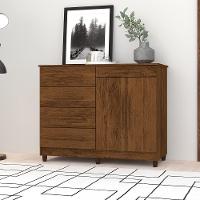 Cômoda Sapateira Orion Imbuia Rústico 5 Gavetas 2 Portas - 1