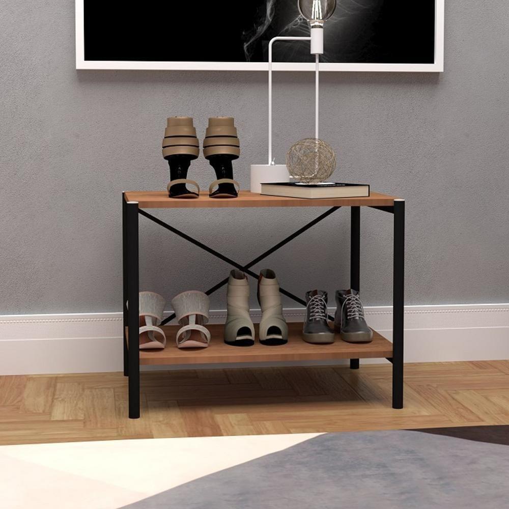 Sapateira Multiuso Industrial Neres Preto Com 2 Prateleiras - 1