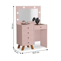 Penteadeira Com Led E Espelho Nice Rosê - 2