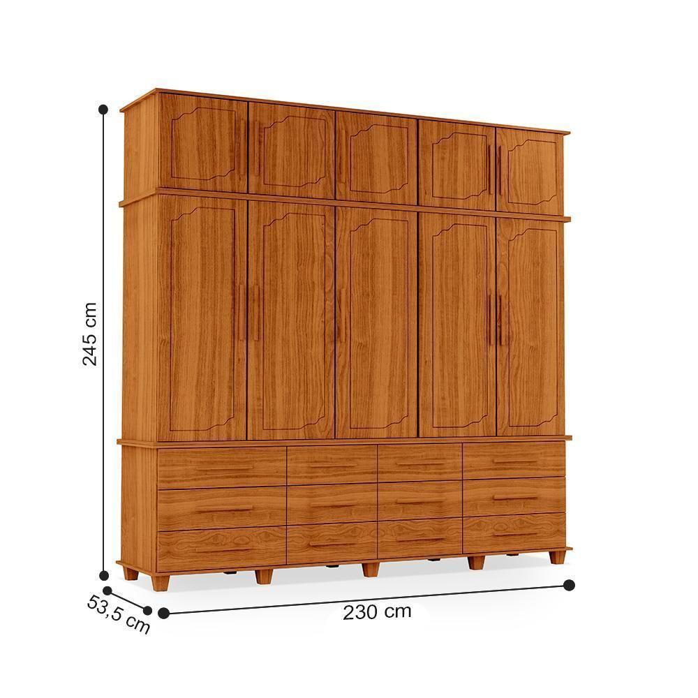 Guarda Roupa Com 12 Portas Berlim Carvalho New - 3