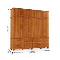 Guarda Roupa Com 12 Portas Berlim Carvalho New - 3