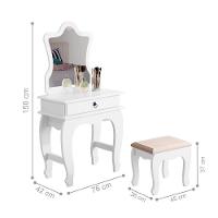 Penteadeira Infantil Laila Premium Com Banqueta Branco - 2