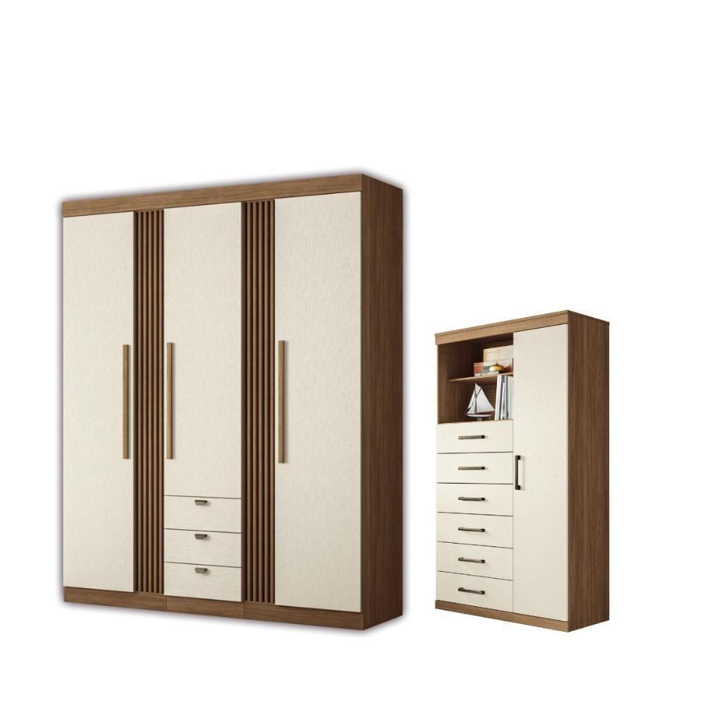 Kit Guarda Roupa E Multi Uso Veronica Jatoba Areia - 1