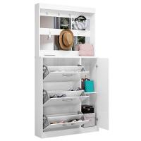 Jogo Sapateira E Porta Objetos Com Espelho Caruá Malbec - 3