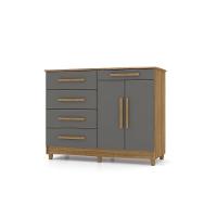 Cômoda Sapateira Orion Nature Alasca 5 Gavetas 2 Portas - 3