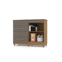 Cômoda Sapateira Orion Nature Alasca 5 Gavetas 2 Portas