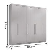 Guarda Roupa Casal 8 Portas 4 Gavetas Paris Branco - 2