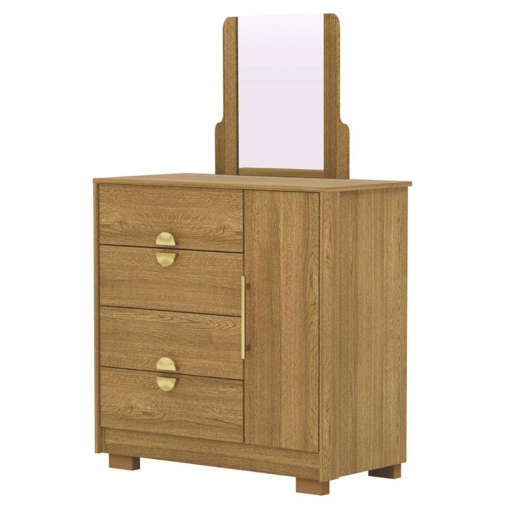 Cômoda Sapateira 4 Gavetas Espelho Paraguai Nature - 2