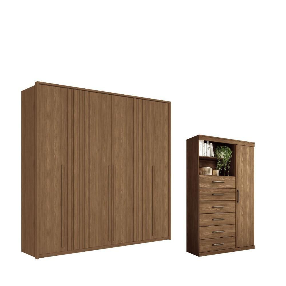 Kit Guarda Roupa E Multi Uso Veronica Jatoba - 1