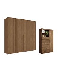 Kit Guarda Roupa E Multi Uso Veronica Jatoba - 1