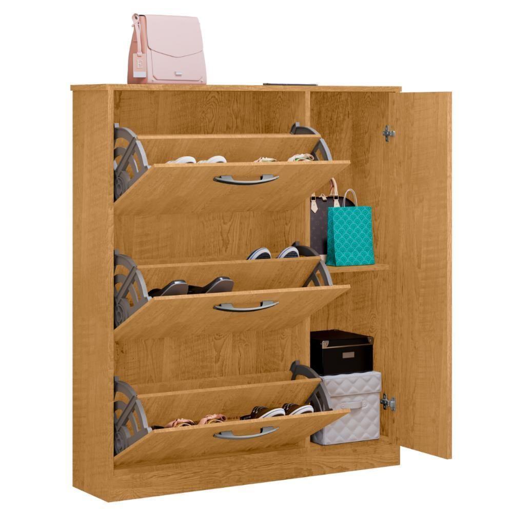 Sapateira Com 4 Portas E 1 Prateleira Niterói Naturalle - 3