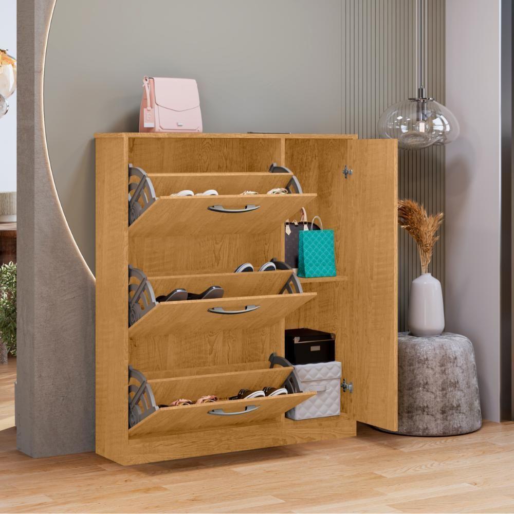 Sapateira Com 4 Portas E 1 Prateleira Niterói Naturalle - 4