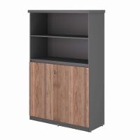 Mesa 1,20 Com Estante Brasil Noce Preto - 3