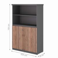 Mesa 1,20 Com Estante Brasil Noce Preto - 5