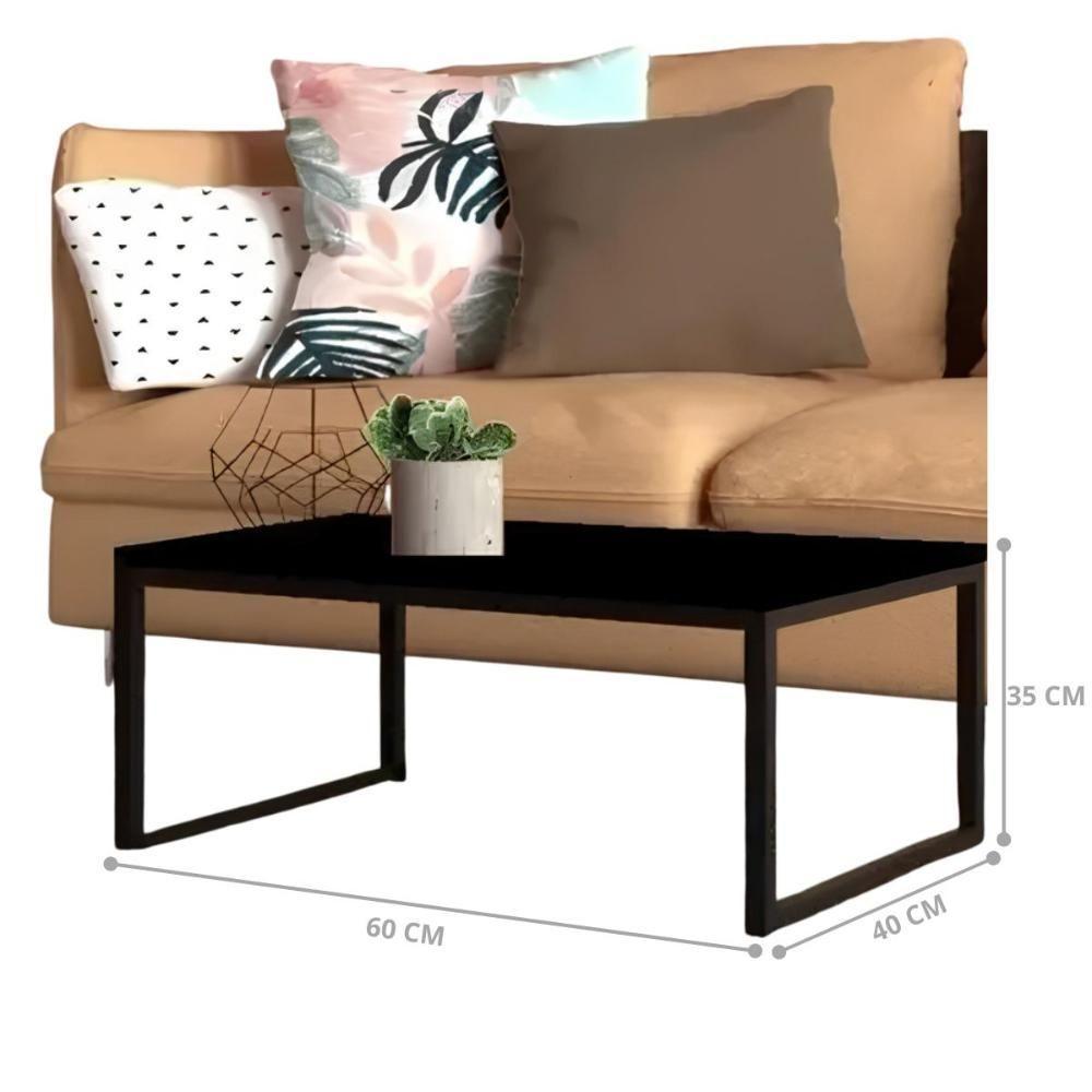 Mesa De Centro Sala 60x40 Copy Preto Fosco - 4