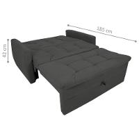 Sofá Cama Para Sala De Estar Hiro Suede Cinza - 3