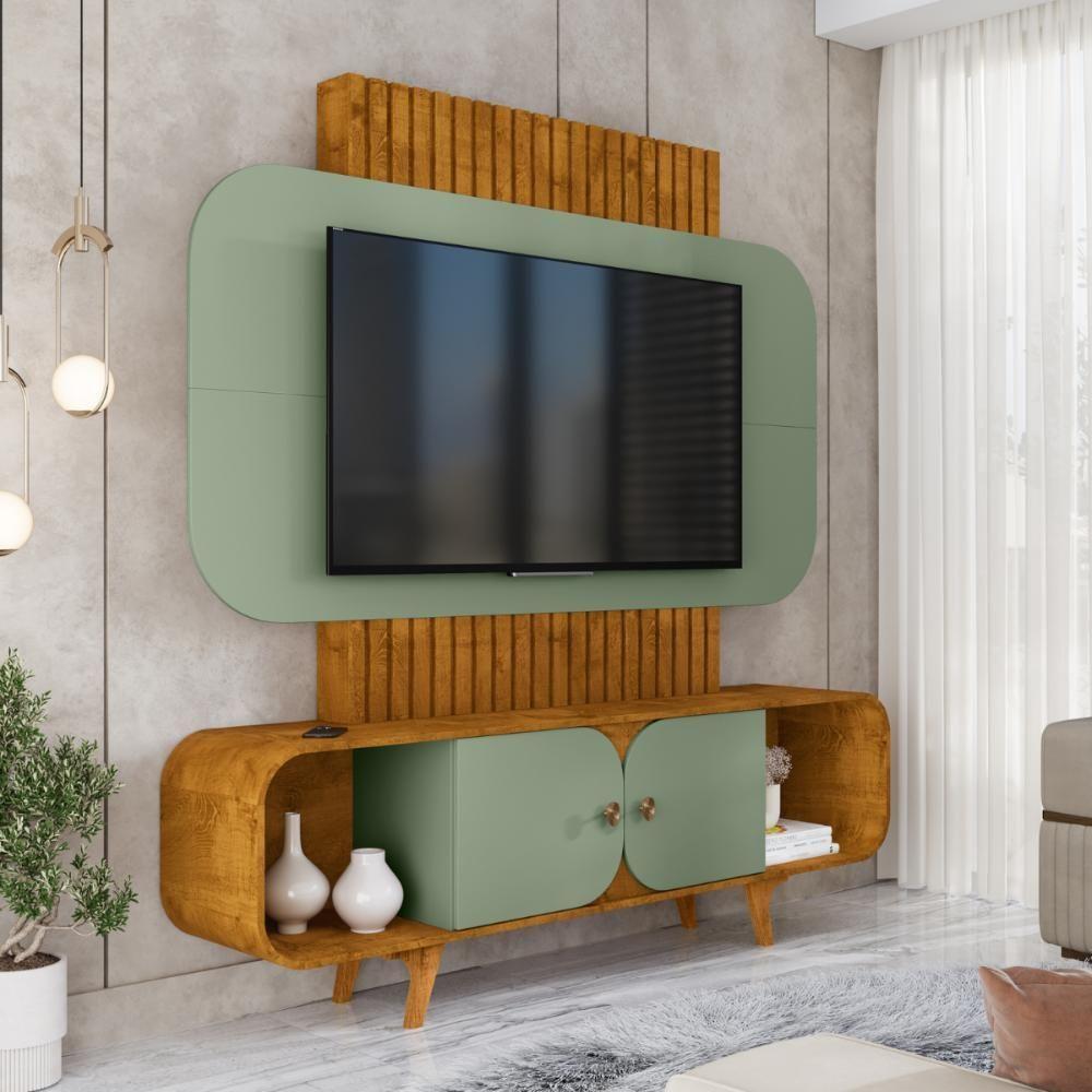 Painel Tv 75 Polegadas Embaré Naturalle Pistache - 1