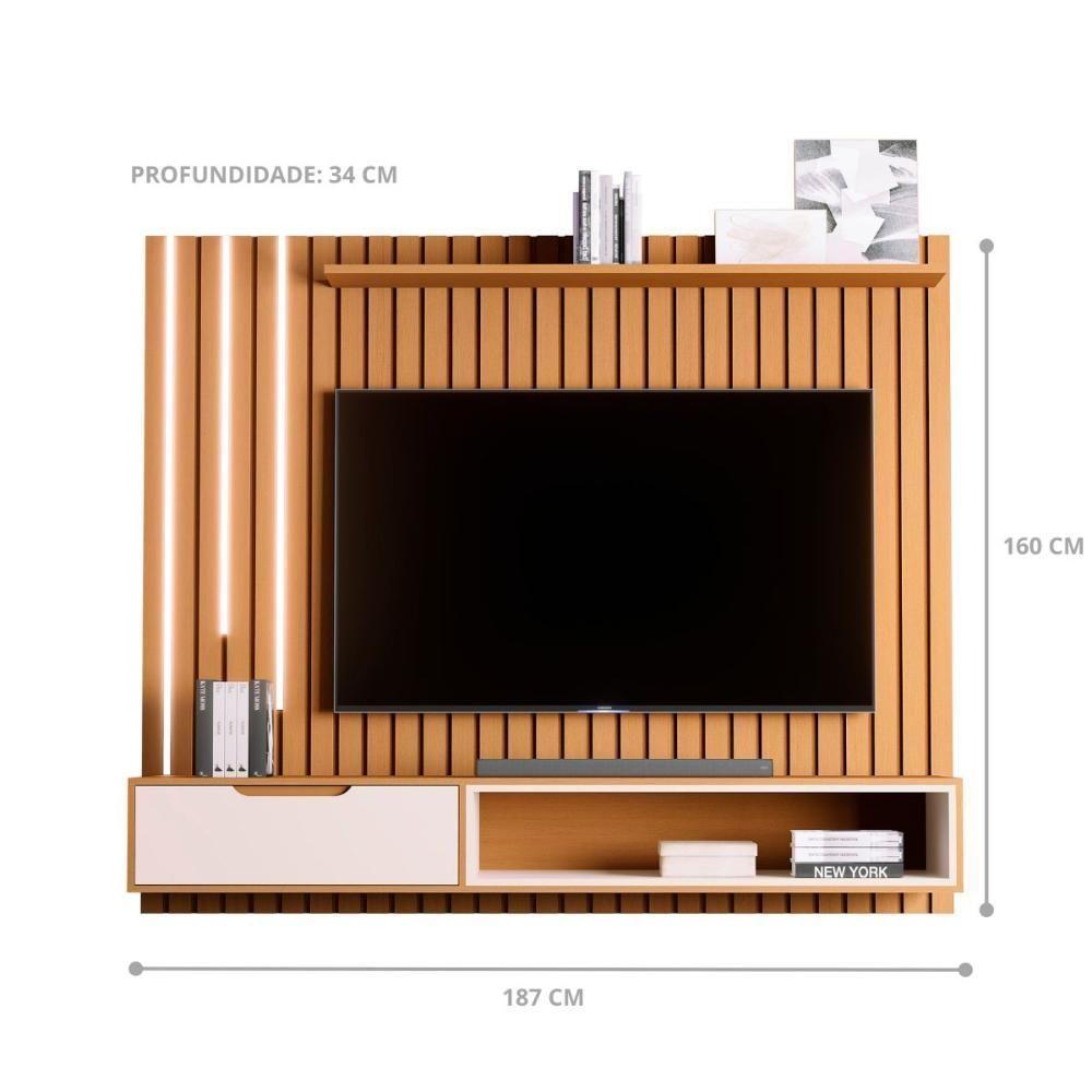 Painel Ripado Para Tv 70 Polegadas Winter Nature Off White - 3