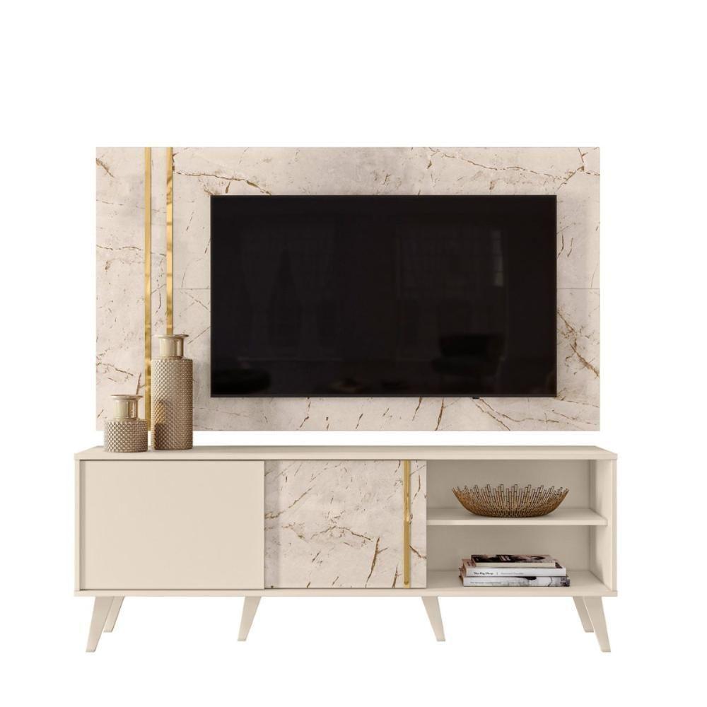 Conjunto Painel E Rack Terminus Calacata Off White - 4