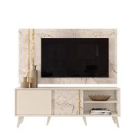 Conjunto Painel E Rack Terminus Calacata Off White - 4