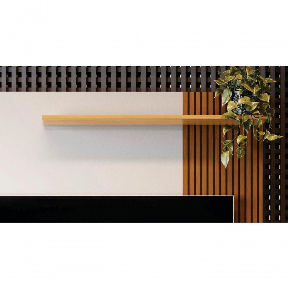 Home Para Tv Com Prateleira Ibirapuera Tauari Ripado Off White Perolziado - 4