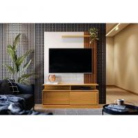 Home Para Tv Com Prateleira Ibirapuera Tauari Ripado Off White Perolziado - 5