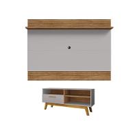 Conjunto Painel E Rack Whiterun Cinamomo Off White - 1