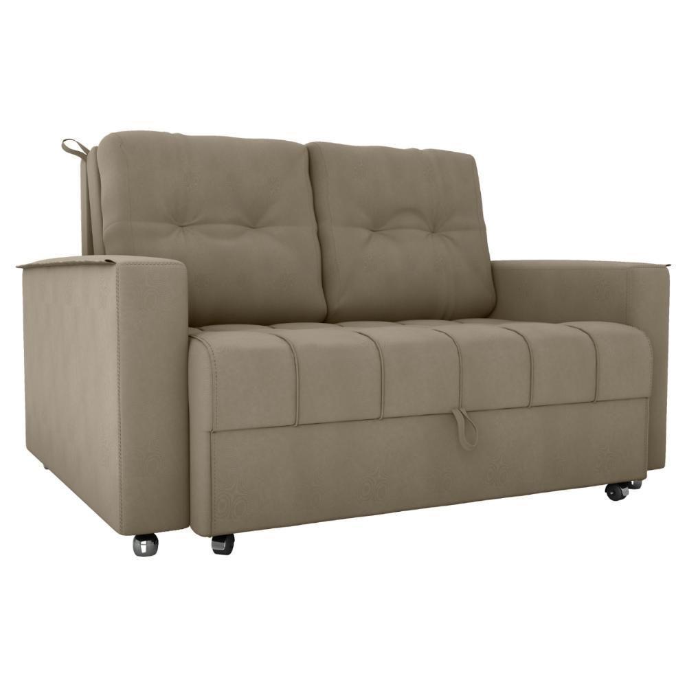 Sofá Cama 2 Lugares Duleek Veludo Maserati Cappuccino - 4