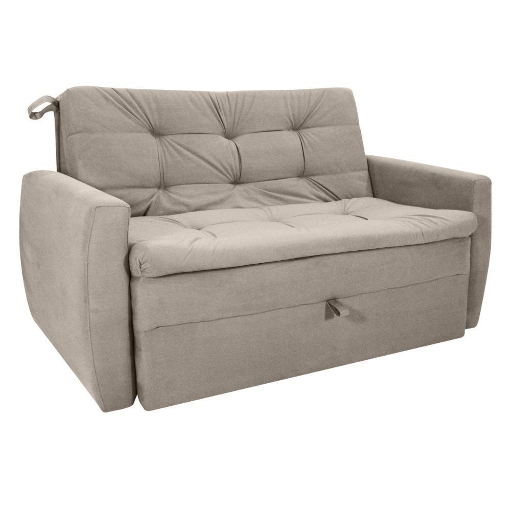 Sofá Cama Para Sala De Estar Dingle Veludo Turkey Cappuccino - 4