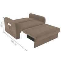 Sofá Cama Com Baú 2 Lugares Raheny Veludo Cappuccino - 3