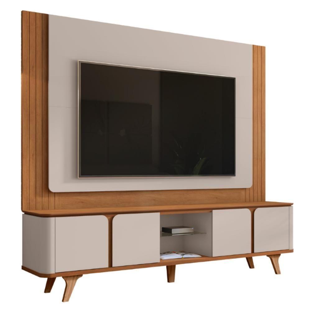 Conjunto Rack E Painel Para Tvs De 60 Burke Cedro Off White - 4