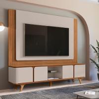 Conjunto Rack E Painel Para Tvs De 60 Burke Cedro Off White - 1