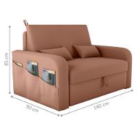 Sofá Cama Com Baú Gorteen Veludo Ferrugem - 2