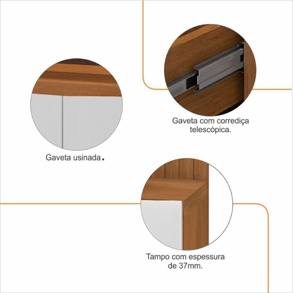 Rack Para Tv Mônaco Com Gaveta Cedro/branco - 5