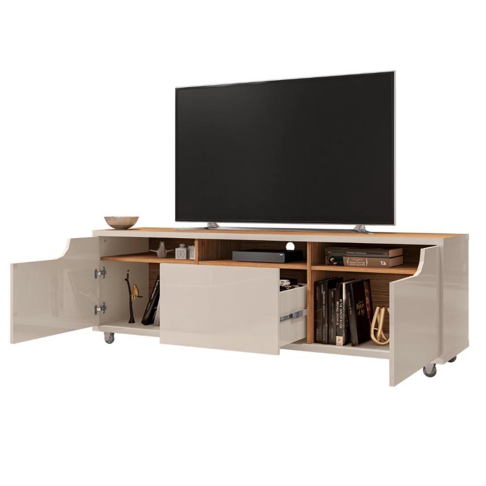 Rack Com Rodizíos Para Tvs De 60 Elkins Off White Noce - 3