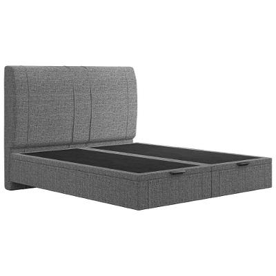 Cama Queen Flutuante Baú Cabeceira 160cm Fly S05 Linho Cinza - Mpozenato