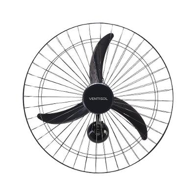 Ventilador De Parede Ventisol 60cm 200w 3 Pás Preto Bivolt
