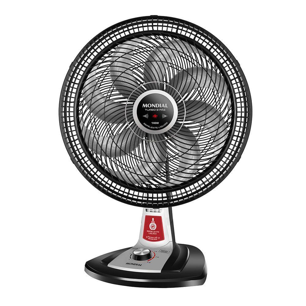 Ventilador De Mesa Mondial Turbo 8 Pás 40 Cm Repelente Líquido Vtx-40-8p-rl Vent 40cm-127v-preto/prata - 1