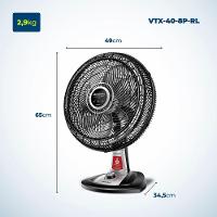 Ventilador De Mesa Mondial Turbo 8 Pás 40 Cm Repelente Líquido Vtx-40-8p-rl Vent 40cm-127v-preto/prata - 3