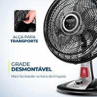 Ventilador De Mesa Mondial Turbo 8 Pás 40 Cm Repelente Líquido Vtx-40-8p-rl Vent 40cm-127v-preto/prata