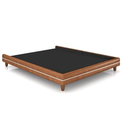 Cama Casal Base Box 140cm Many P02 Sintético Caramelo - Mpozenato