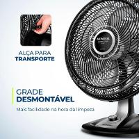 Ventilador De Mesa Mondial Turbo 8 Pás 50cm Vtx-50-8p Vent 50cm-127v-preto/prata - 6