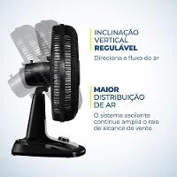 Ventilador De Mesa Mondial Turbo 8 Pás 50cm Vtx-50-8p Vent 50cm-127v-preto/prata - 8