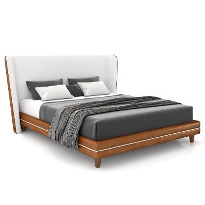 Cama Casal 140cm Com Cabeceira Many P02 Bouclê Off-caramelo - Mpozenato